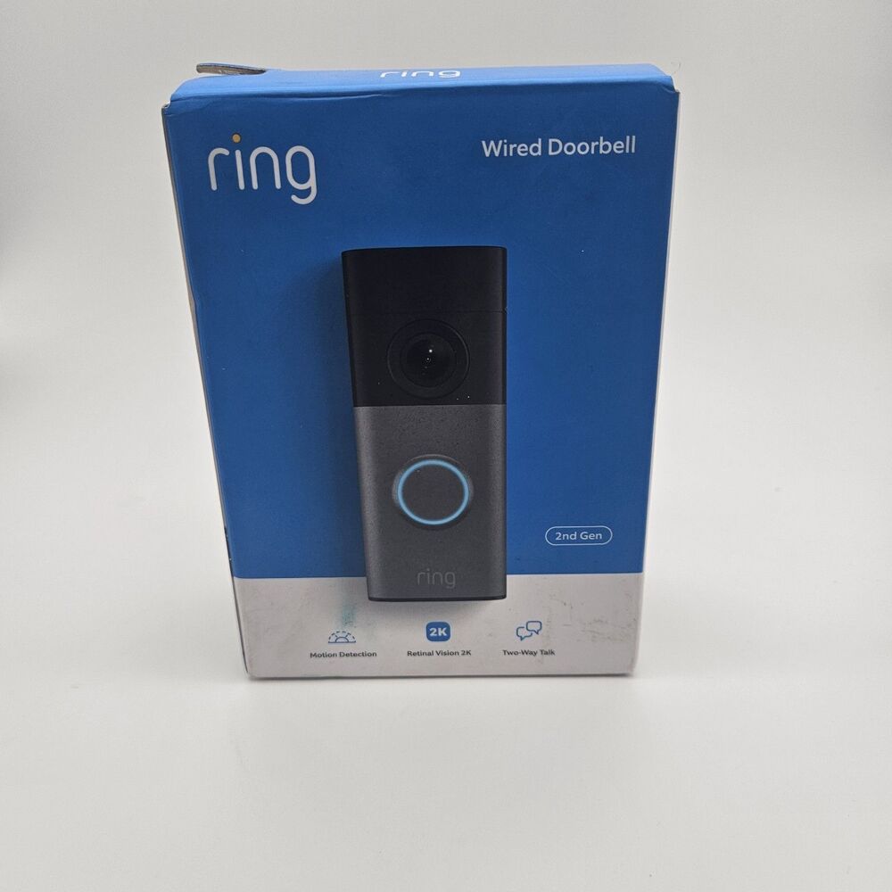 New Ring Wired Video Doorbell 2nd Gen Smart Doorbell Black 5DFYA4